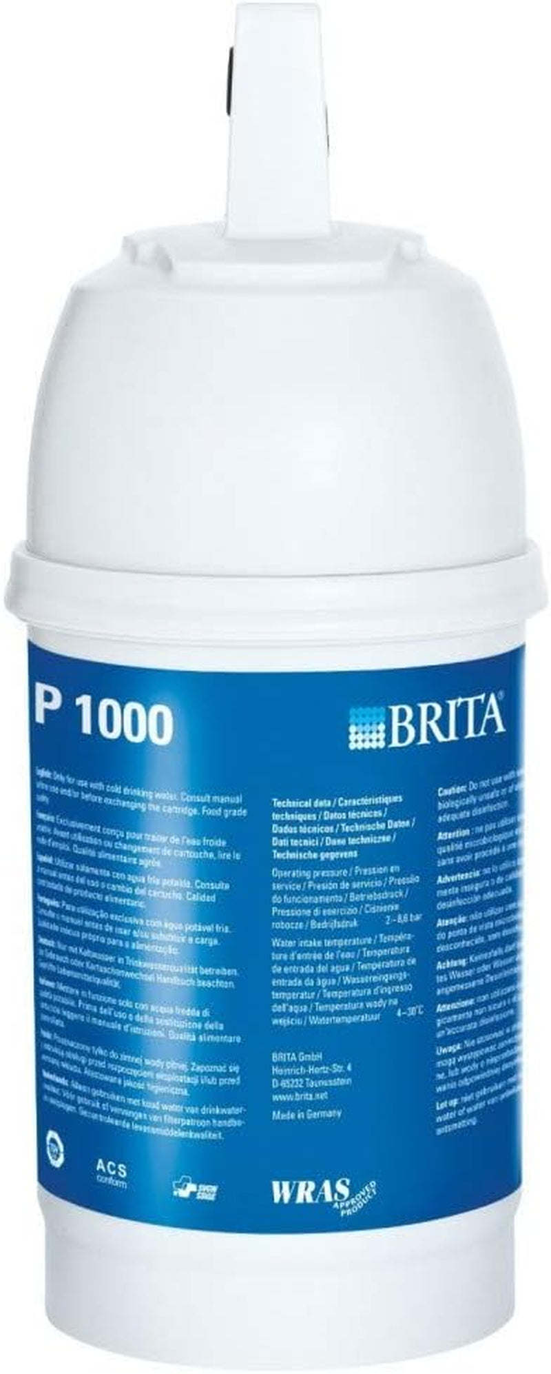 Untertisch-Wasserfilter: BRITA Filter-Kopf, BRITA Filter P1000, Flexschlauch, Eckventil-Adapter