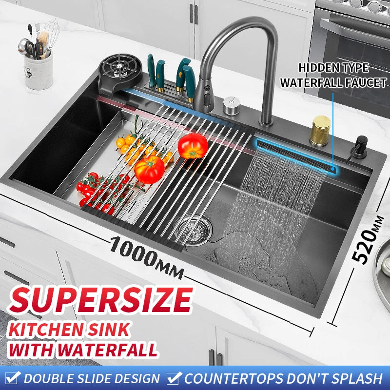 Waterfall Kitchen Sink Nanometer 