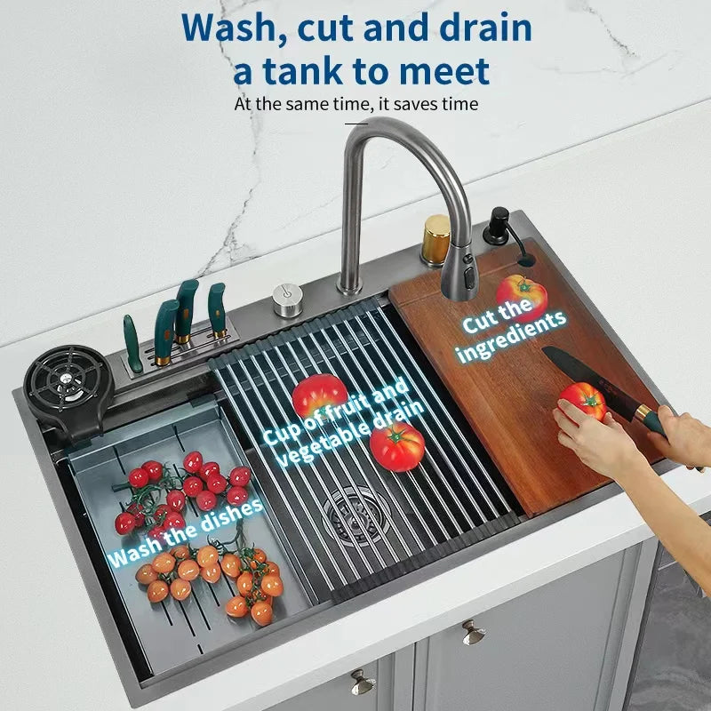 Waterfall Kitchen Sink Nanometer 