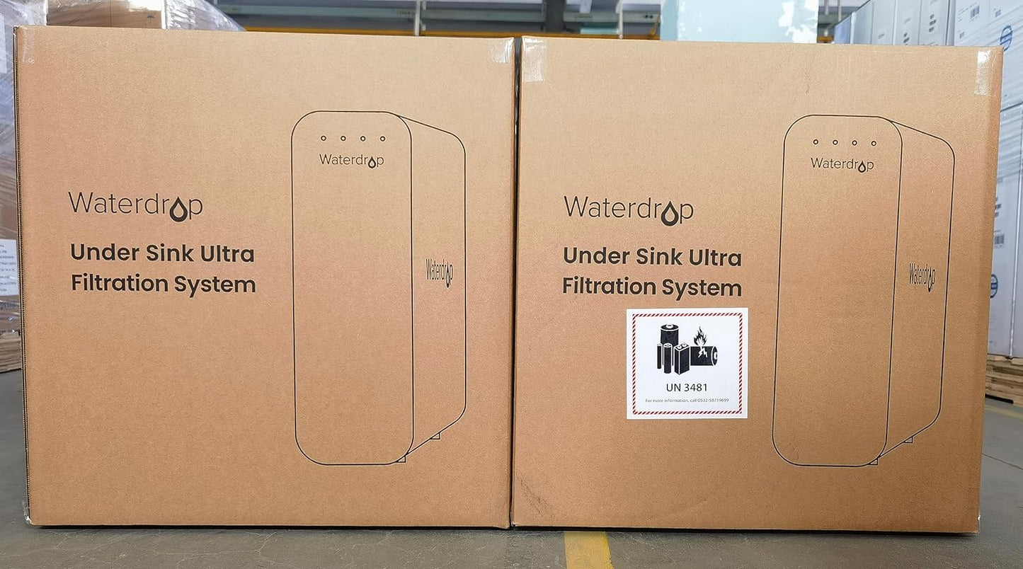 Waterdrop TSU 0,01 Μm Ultra-Filtrations Untertisch Wasserfiltersystem, 3-Stufige Hohe Kapazität Untertisch Wasserfiltration Mit Wasserhahn, Smart Panel, Kein Abwasser, Reduzieren PFAS, PFOA/PFOS