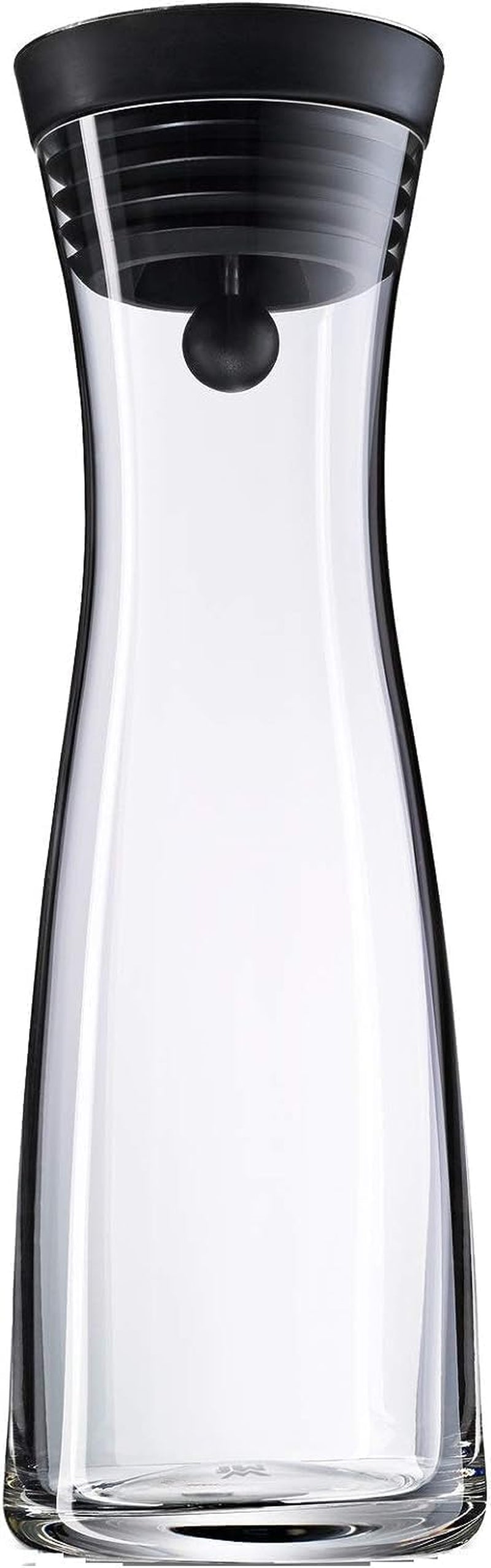 WMF Basic Wasserkaraffe Aus Glas, 1 Liter, Glaskaraffe Mit Deckel, Silikondeckel, Closeup-Verschluss